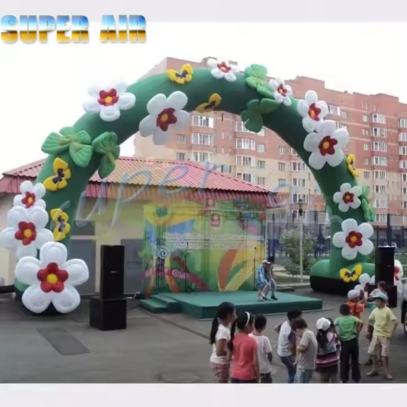 Arco gonfiabile per fiori all'aperto dal design straordinario con ventilatore d'aria per la festa di nozze