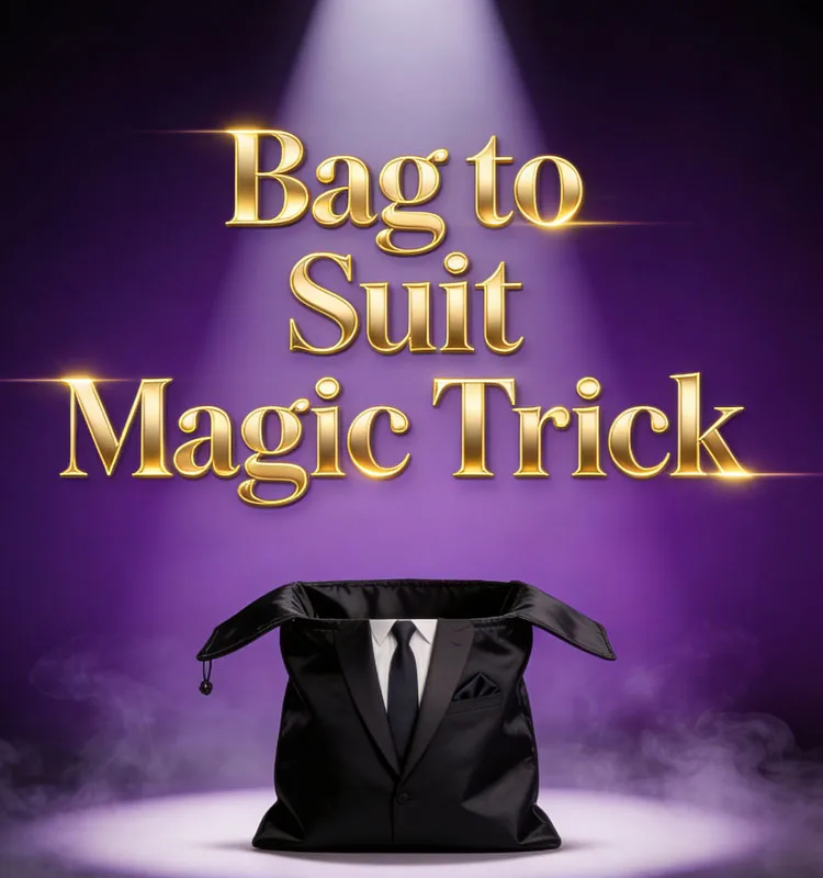 Bag to Suit Magic Trick - Shopping Bag Transforms into Suit Jacket Stage Illusion Gimmick Props Professional Magician Mentalism