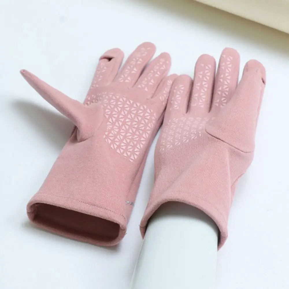 นิ้วเปิดผู้หญิงอบอุ่นถุงมือสกี Anti-SLIP หน้าจอสัมผัสหนา Mittens กันน้ําฤดูหนาวฤดูใบไม้ร่วง Windproof ขี่ถุงมือ