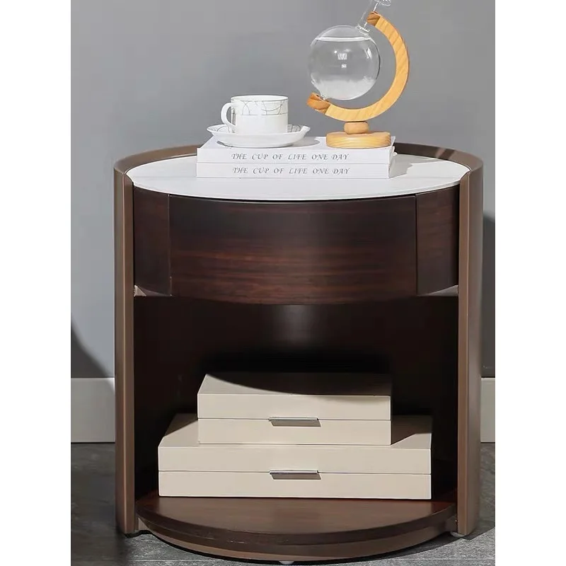 WXKD015 paint living room sofa rock slab small side few storage cabinet round corner few advanced art