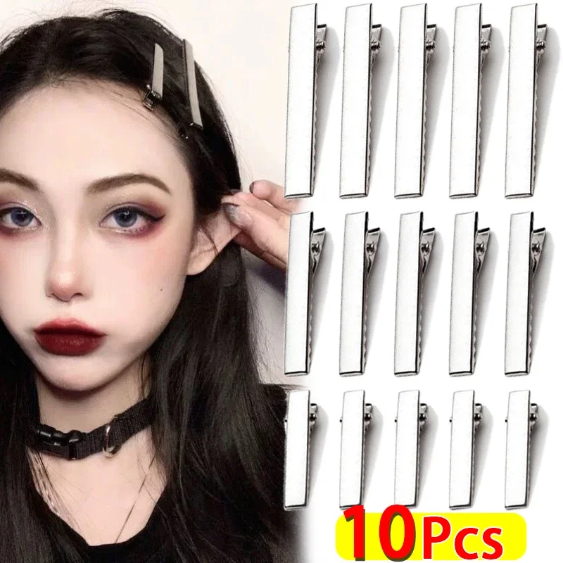 10pcs Metal Hair Clips Women Hairpins Barrette Ornament DIY Making Headwears Pinch Professional Makeup Hair Styling Tools