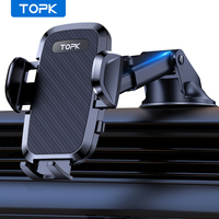 TOPK Car Phone Holder Universal Car Phone Mount for Dashboard and Windshield Compatible with iPhone 15 14 13 12 Pro Max