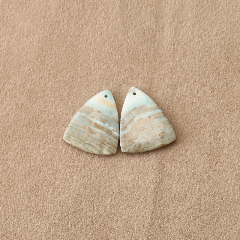 Natural Hemimorphite Triangle Earrings Beads for Jewelry Making, Handmade Natural stones beads 23*19*3mm 5.1g view 4