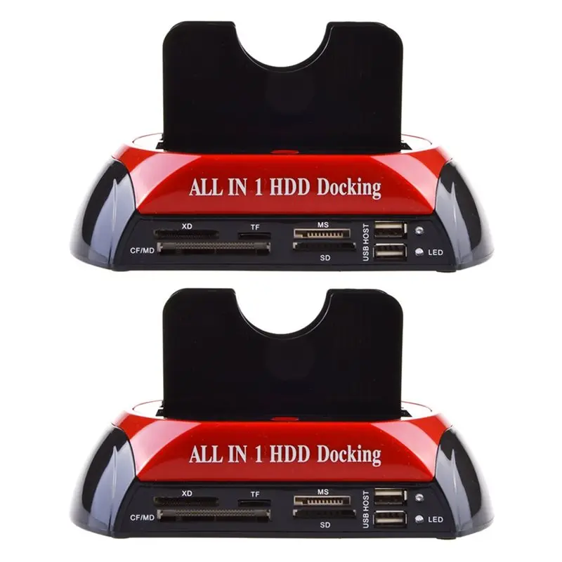Superior-OTB Cloning Dock USB 2.0 To IDE SATA Hard Disk All In One HDD Docking Station Dual Bay 2.5/3.5