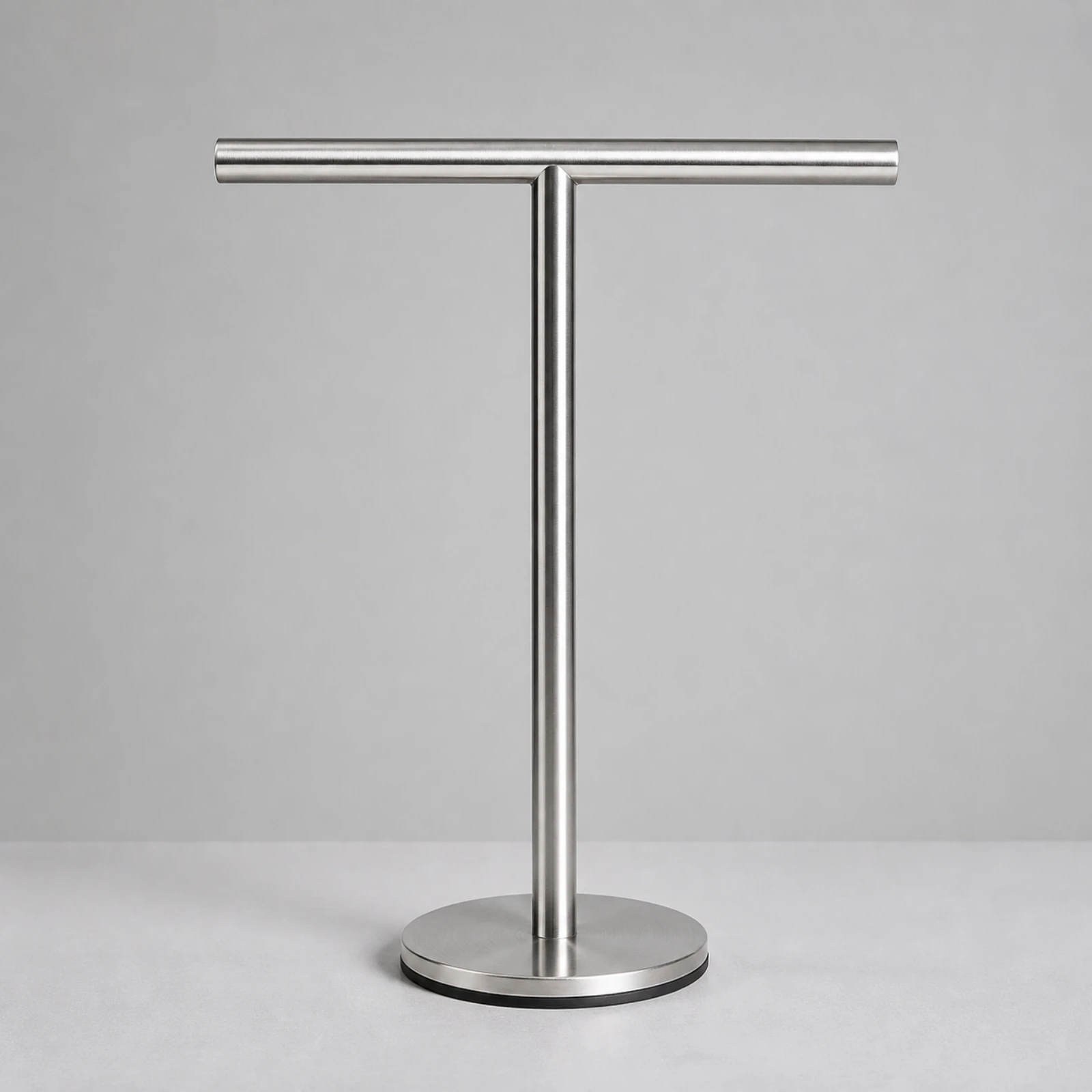Stainless Steel T-Shaped Towel Stand Rustproof Single-Bar Freestanding Towel Rack Easy to Assemble Non-Slip for Bathroom