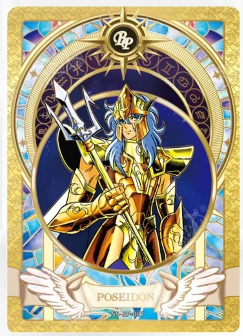 Karta kaywe prawdziwe złoto Saint Seiya Athena SE Poseidon BP Card UR QR pełny zestaw kart kolekcji chłopiec prezent na Boże Narodzenie urodziny