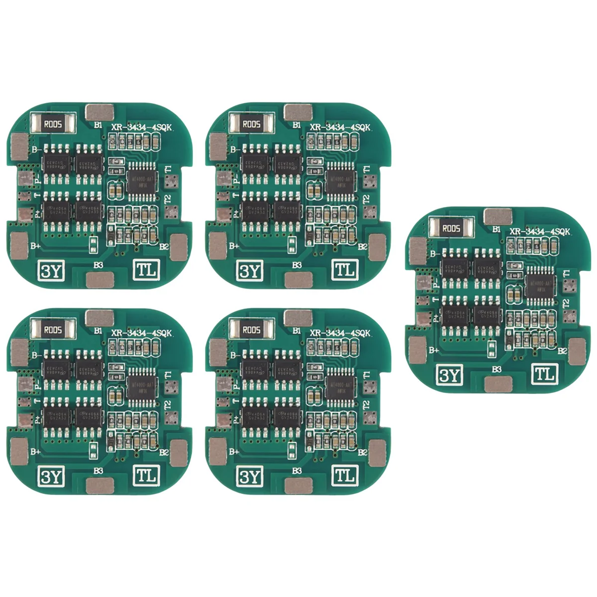 5 Pcs 4S BMS 8A 14.8V 18650 Li-Ion Lithium Battery Charge Board Square PCB Short Circuit Protection for Drill Motor