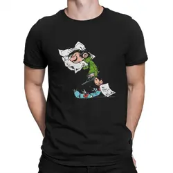 Gaston Lagaffe Comics Creative TShirt for Men Big Ben with Pillow  Round Collar Pure Cotton T Shirt Hip Hop Gift Clothes Tops