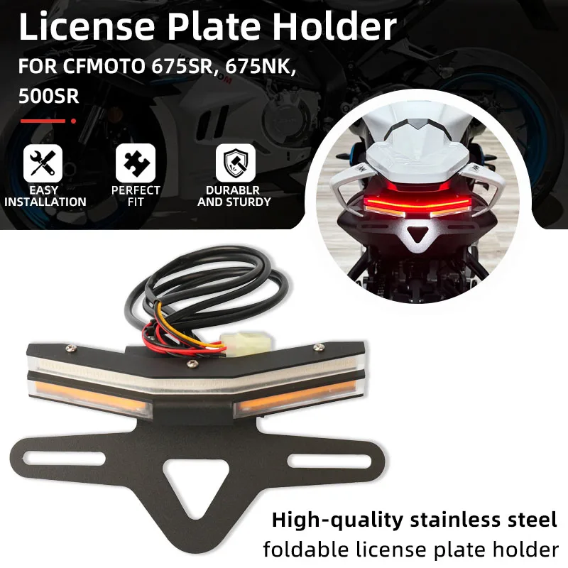 Soporte para matrícula de motocicleta CFMOTO 675SR 675NK 500SR, eliminador de guardabarros, kit de limpieza trasera CF MOTO 675 SR SRR SR-R NK