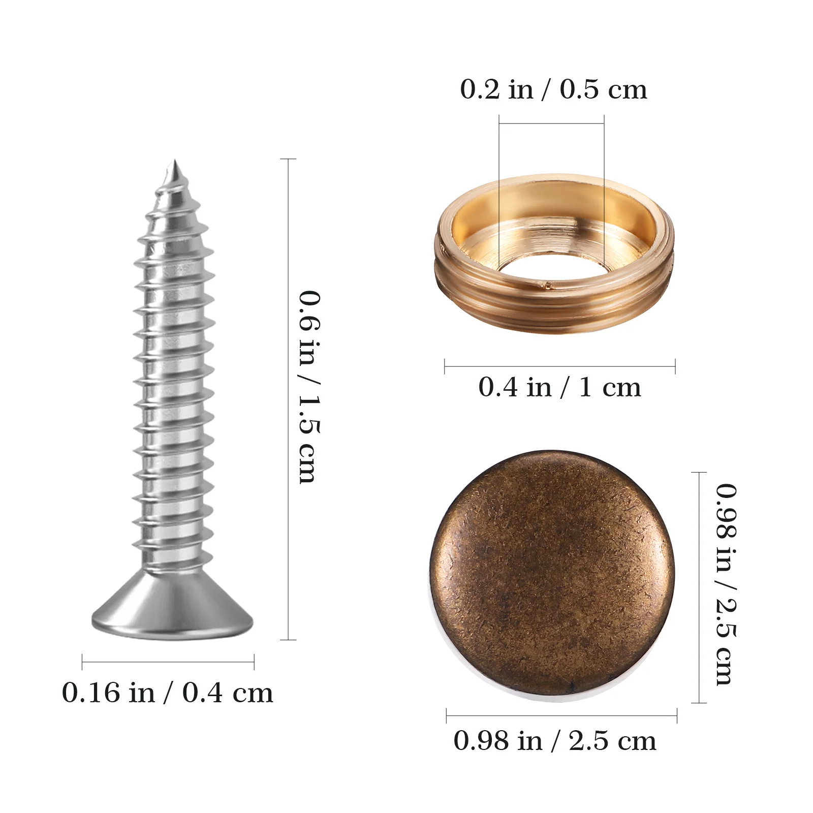 16 مجموعة من مسامير التنصت الذاتية مع أغطية زخرفية مشابك مرآة عتيقة برونزية لأجهزة الأثاث الزجاجي المثبت على الحائط
