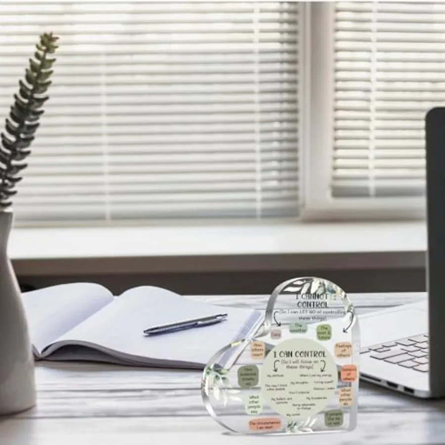 أشياء الصحة العقلية يمكنني التحكم في هدايا الديكور لديكور اليقظة الذهنية لمكتب العلاج هدايا القلب من الأكريليك علم النفس Art De