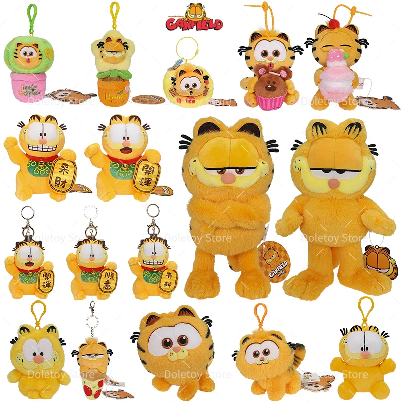 Original Garfield Family Plush Toys Kawaii Soft Garfield CAT Odie Stuffed Animal Peluche Dolls Pendant Gifts Kids