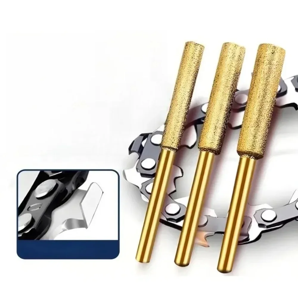

4.0mm/4.8mm/5.5mm Diameter 1 Pcs New for Electric Chainsaw Sharpener Titanium Plated Diamond High Hardness File