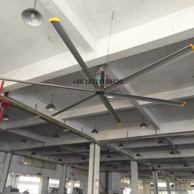 24ft Direct Drive Ceiling Fan with PMSM Motor 220V for Restaurants and Manufacturing Plants