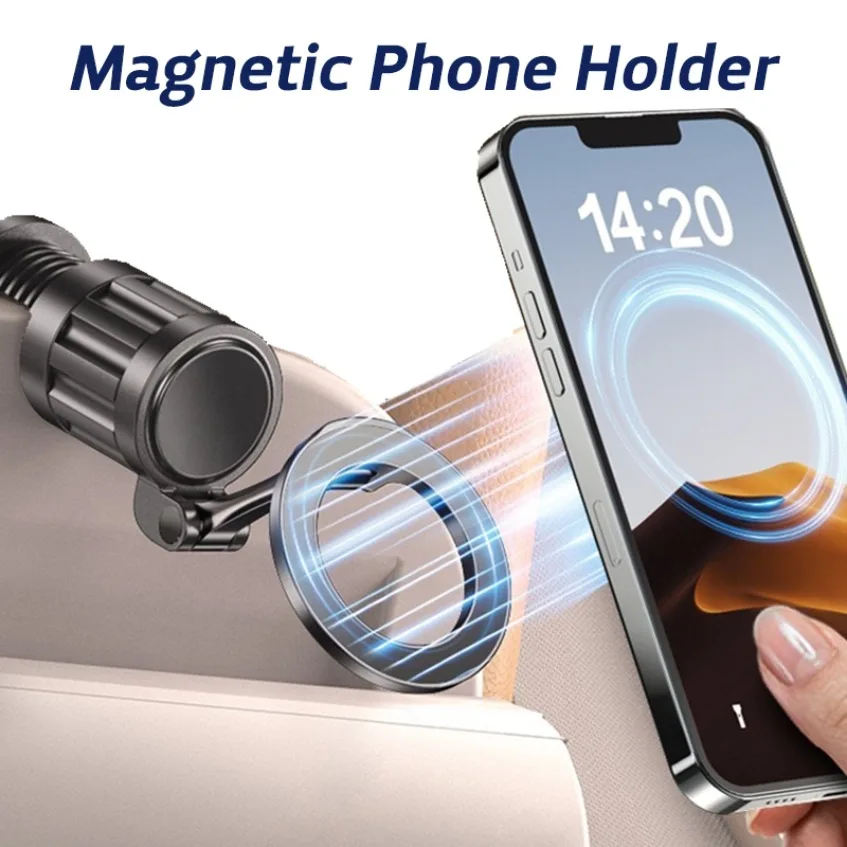 

Car Backrest Clip Phone Holder Magnetic Cellphone Bracket Table Edge Fixation Smart Phone Stand For Magsafe iPhone 16 15 14 13