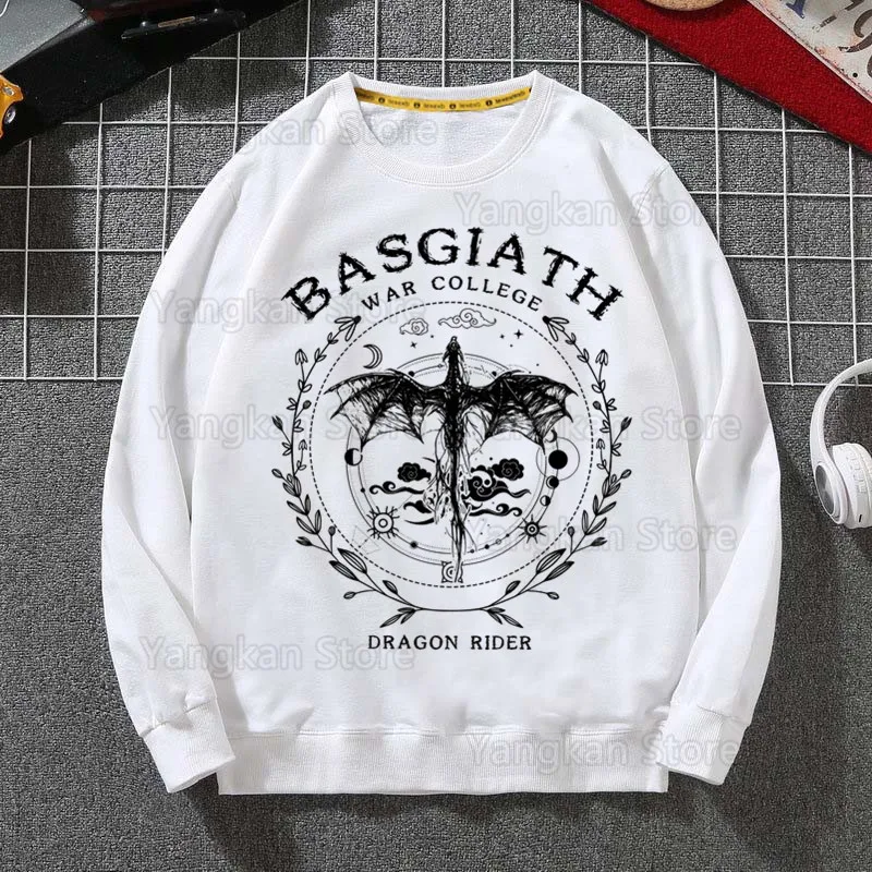 الجناح الرابع Basgiath الحرب التنين مقنعين الرجال هوديي الخريف الهيب هوب الشارع الشهير الرجال البلوز بلوزات هوديس رجالي الأبيض