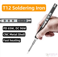 PD65W DC72W CNC Metal Body Portable T12 Electric Soldering Iron Temperature Adjustable Solder Welding Station Fast Heating