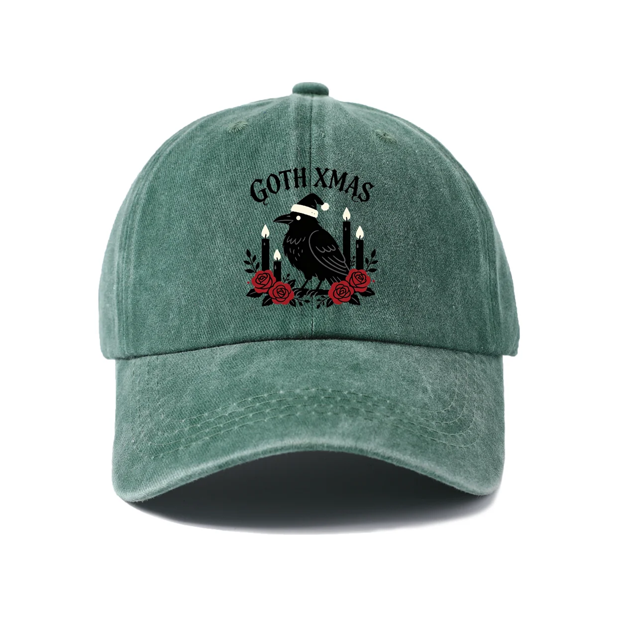 Christmas Family and Western Art Graphic Vintage Washed Baseball Cap, Adjustable Unisex Dad Hat for Men and Women