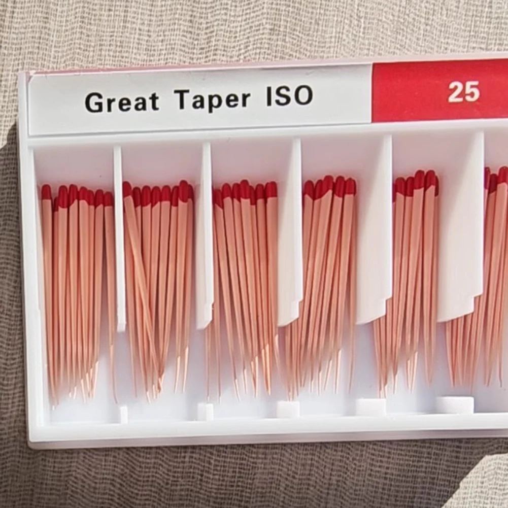 Durable Dental Gutta Percha Points Root Canal Therapy Endodontic Filling Fiber Tips GP 02/04/06 Taper #15-40 Cone Poles Material