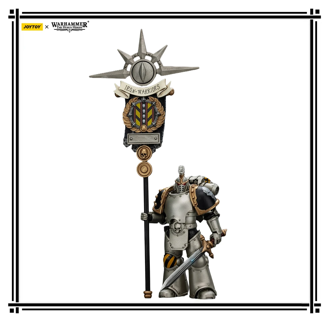 Original JOYTOY Warhammer 40K Iron WarriorsCommand Squad Chosen with Legion Standard Scale1/18 Animation Figures Model Toys