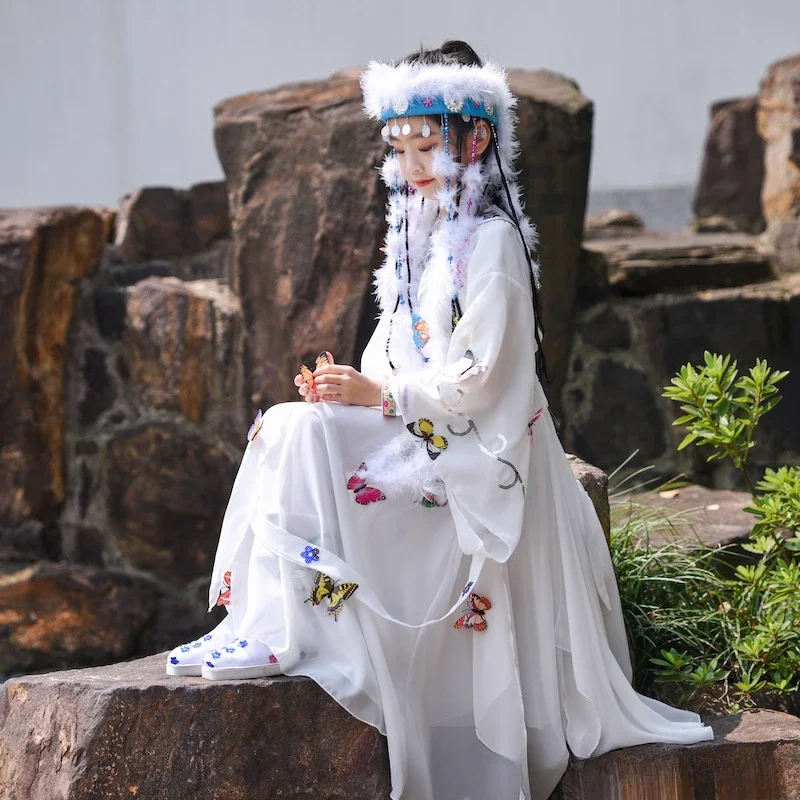 

Xiangfei's Same Clothing Children' Ancient Costume Qing Dynasty Clothing Girls Hanfu New Long Sleeved Autumn Performance Costume