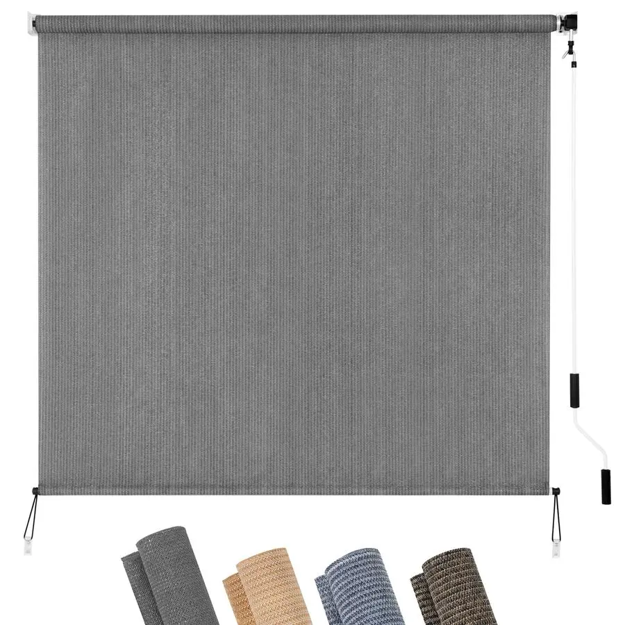 

Patio Shades Roll Up Outdoor Blind, 96 W x 72 H Cordless Sun Shade Privacy Screen with 90 UV Protection Exterior Roller Shade Cl