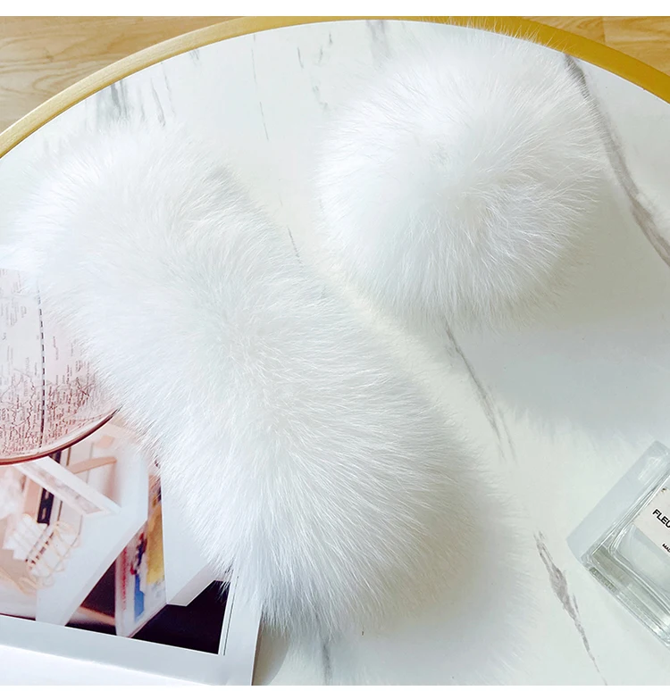 الكفة فرو الثعلب الحقيقي للنساء الشتاء سوار ناعم أبيض أسود رمادي رقيق الإناث المعصم الفرقة هدايا عيد الميلاد
