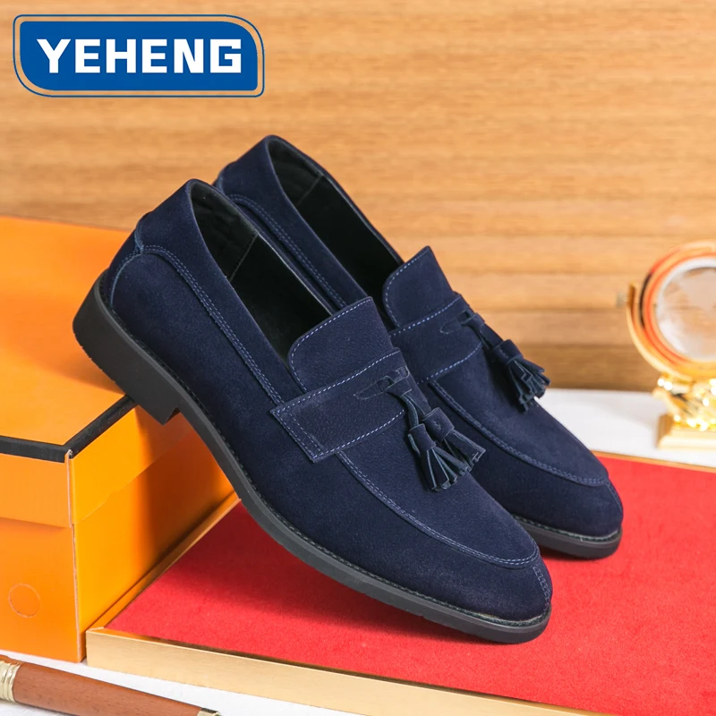 

Мужские лоферы, дышащая замша, дизайнерская официальная обувь высокого качества, повседневная обувь, модная мужская деловая офисная кожаная обувь для поездок на работу