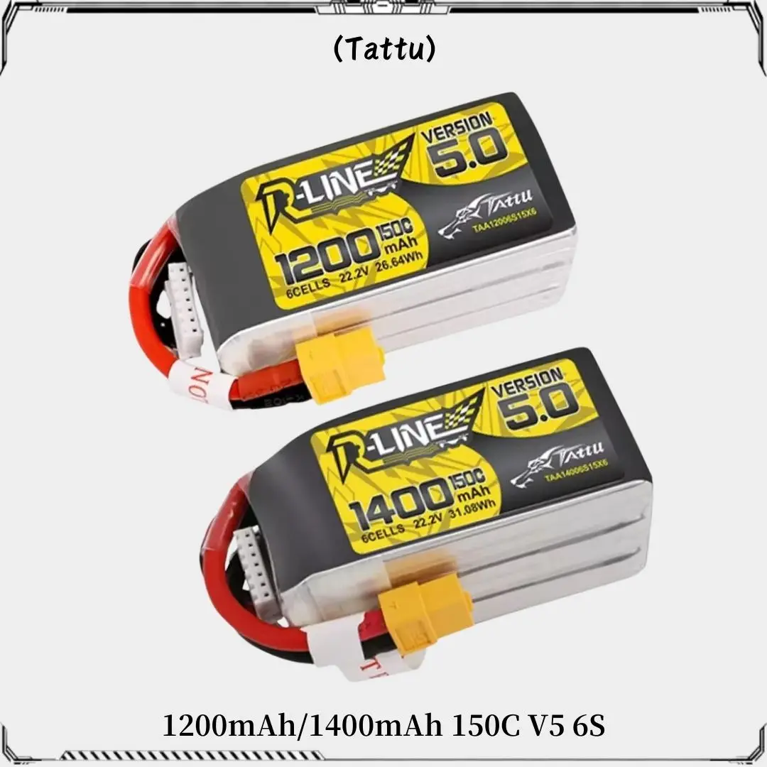 TATTU New R-Line Version 5.0 V5 1200mAh 1400mAh 22.2V 150C 6S1P LiPo Battery With XT60 Plug  for RC FPV Racing Drone Quadcopter