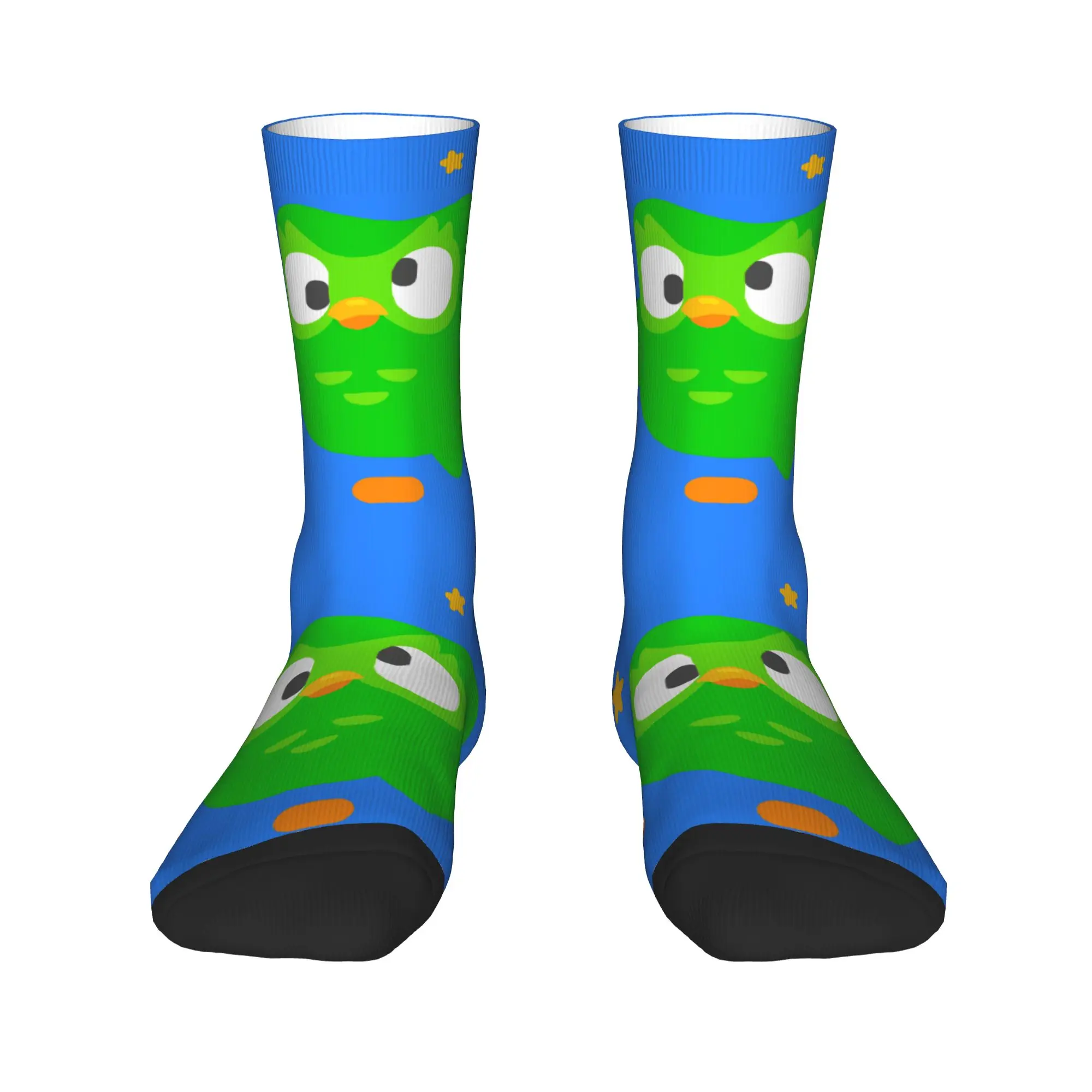 

Harajuku Duolingos Owl Duo Socks Men Women Warm 3D Printing Sports Football Socks