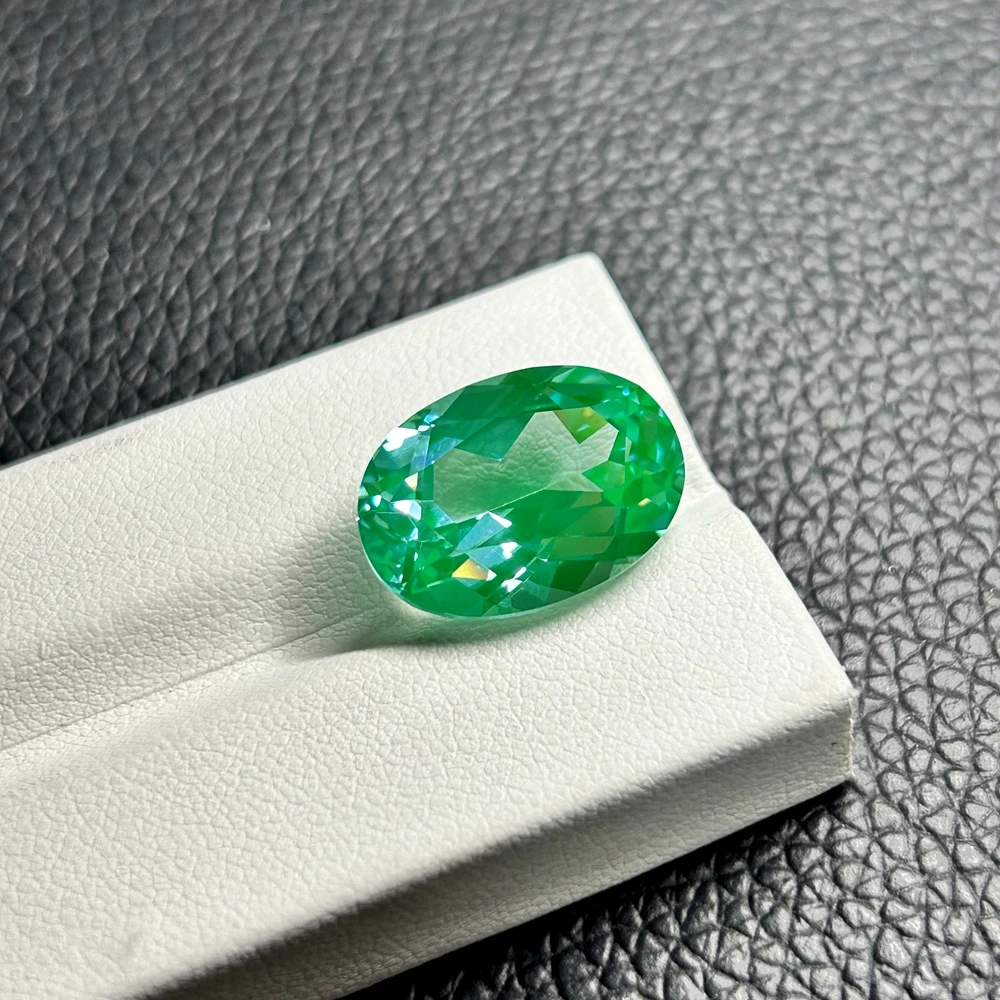 

Mosangna Lab Grown Spienl 13X18mm Oval 6A Quality Brazil Emerald 135# Spinel Green Sapphire