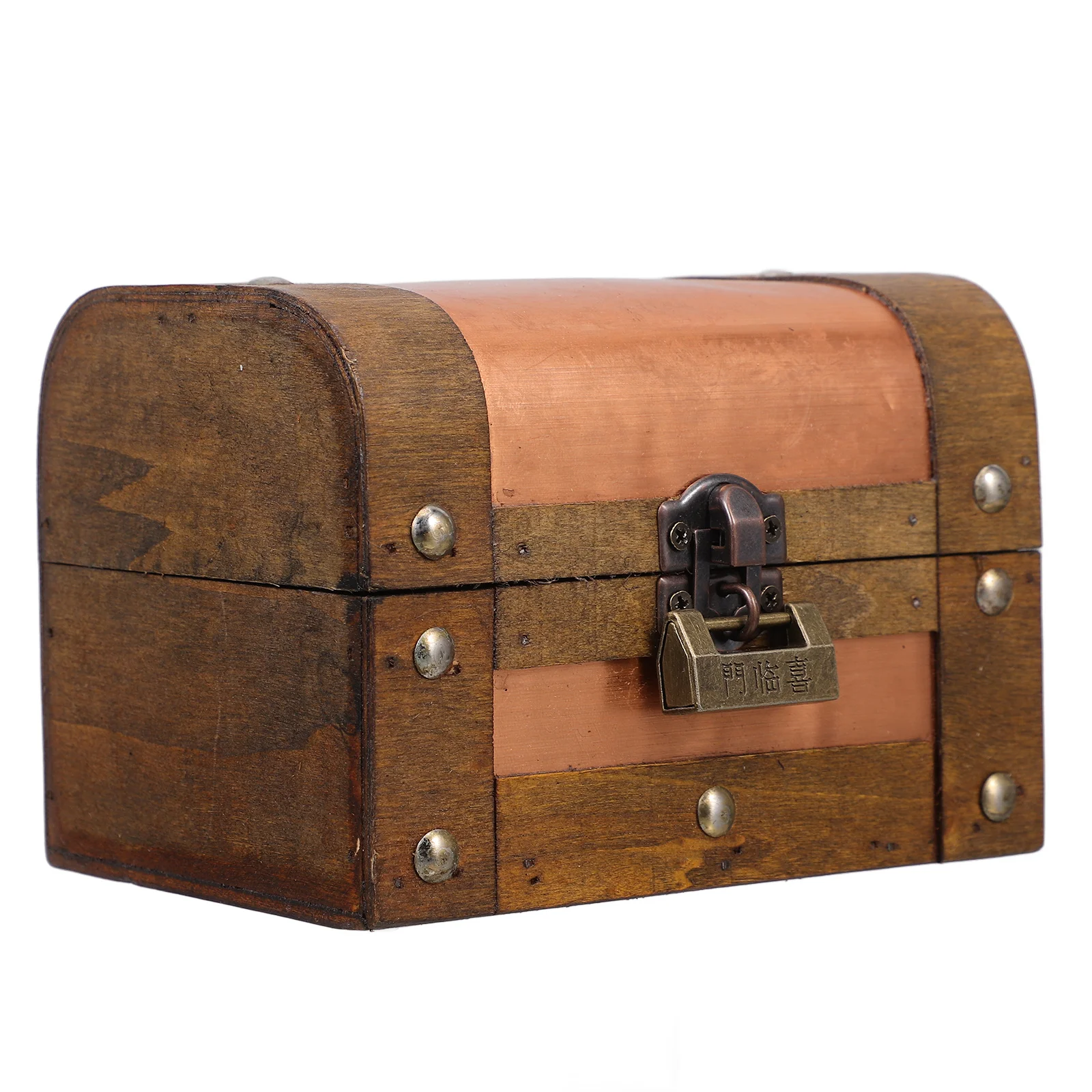 

Vintage Wooden Treasure Box Lockable Small Storage Chest Jewelry Organizer Keepsake Chest Office Document Holder