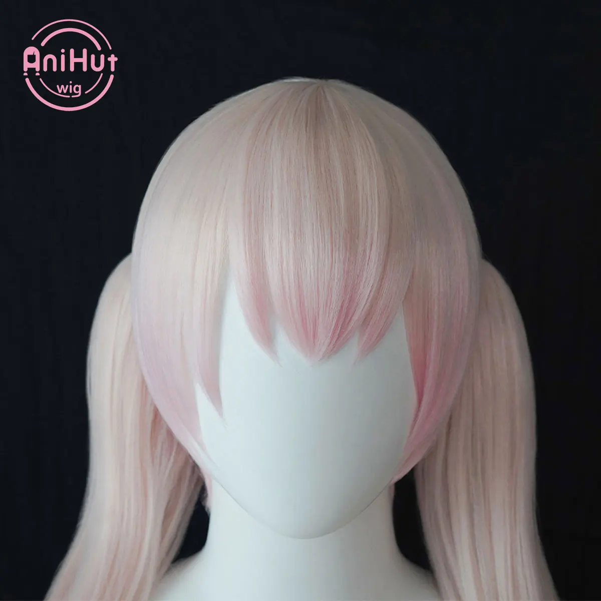 Perruque de Cosplay Shimoe Koharu, perruque synthétique lisse rose 36cm, bleu, résistante à la chaleur
