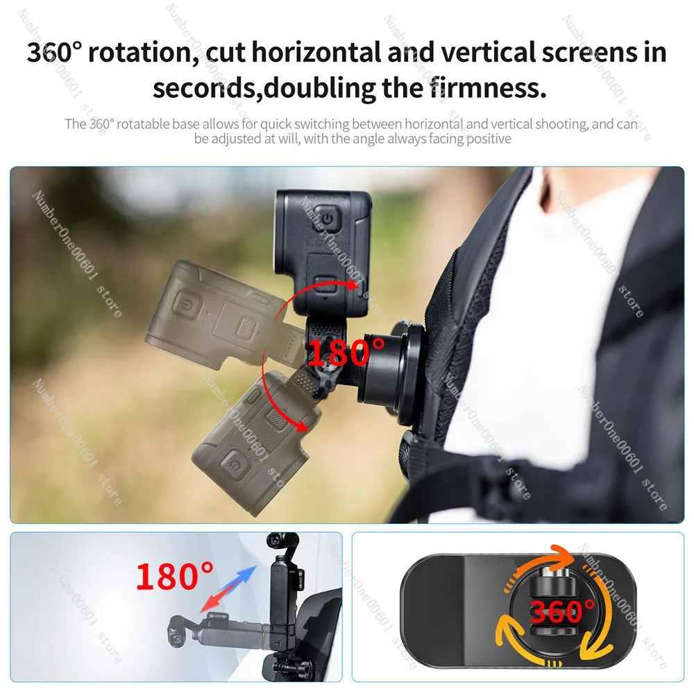 Clip de mochila magnético para Insta360 X4, soporte fijo plano para DJI Action 2 3 4, accesorios para Cámara de Acción