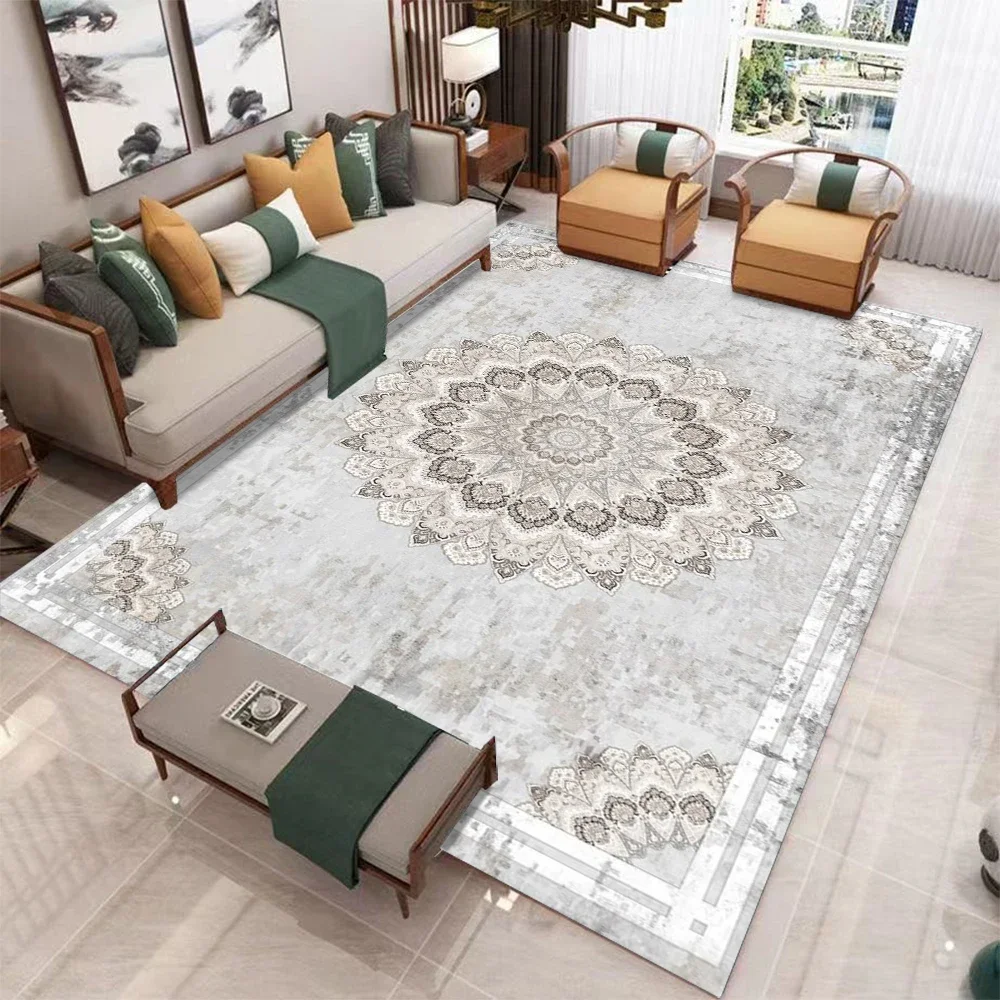 

Vintage Persian Moroccan Inspired Area Rug, Soft Non-Slip Carpet for Living Room, Bedroom & Kitchen, Ethnic Style Floor Mat