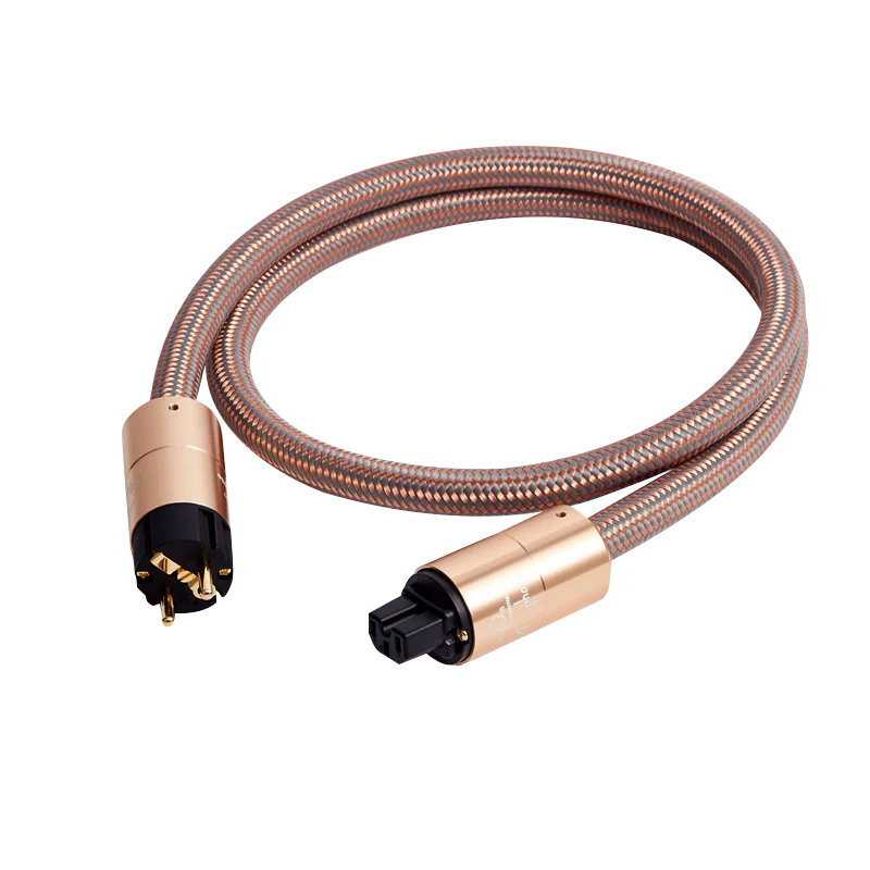 Fever audio power line 6N single crystal copper conductor pure copper gold-plated plug