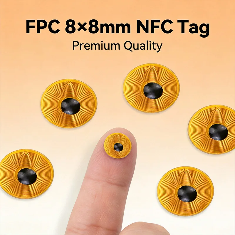 

Миниатюрная NFC RFID-метка Ntag 213 размером 8 мм, 13,56 МГц, гибкая металлическая FPC-метка для контроля доступа и управления цепочкой поставок