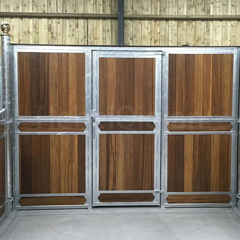 Bamboo Wood Double Door Steel Farm Fence Portable Horse Stable Outside Model Horse Stable