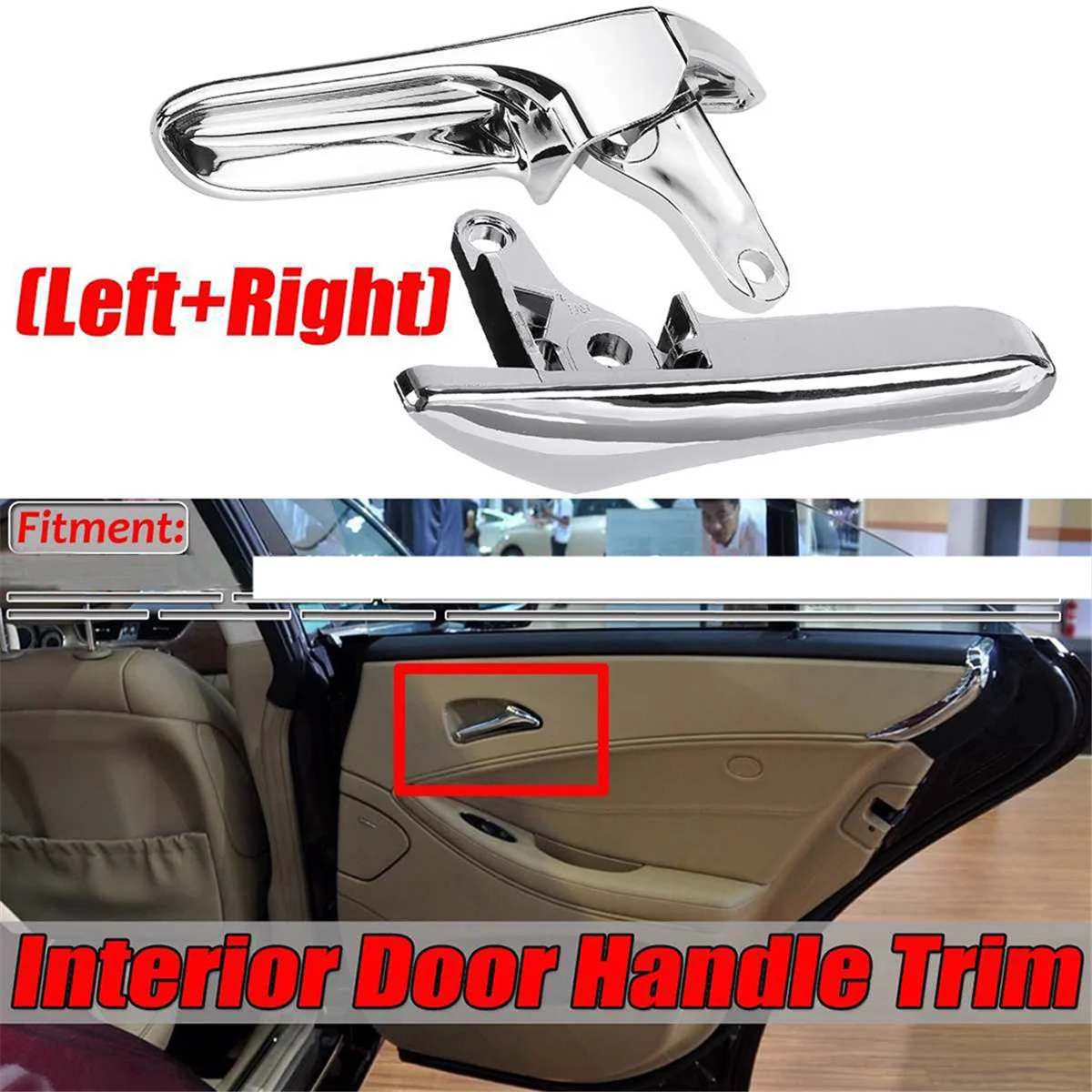 1Pair Inside Inner Door Handle Cover Trim Door-Pull Handle for Mercedes Benz E CLS Class S211 W211 W219 2003-2009—L49A