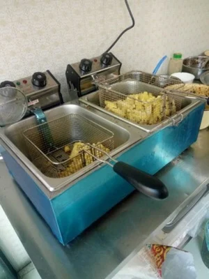 Produk Baru Mesin Goreng Silinder Ganda Penggorengan Listrik Ganda