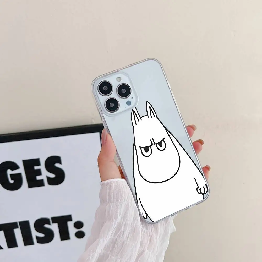 Милый мультяшный чехол для телефона N-MoominS для IPhone 17, 16, 15, 14 Pro, 13, 12, 11 Pro Max XR, прозрачный мягкий чехол