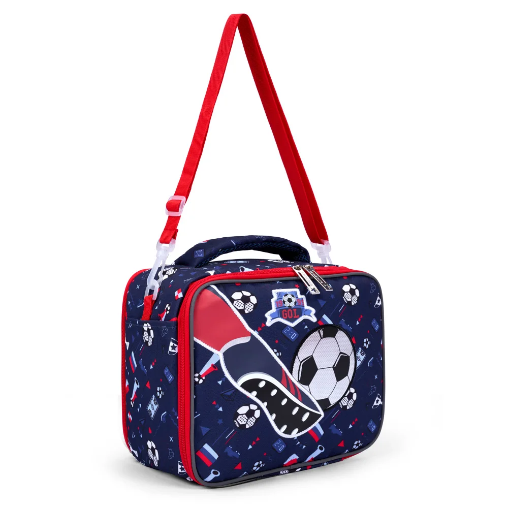 

Lunch Bag For Boys, Cartoon Soccer Pattern Design Lunch Box For Elementary Students, Kids Bento Box, Glow-in-the-dark Function