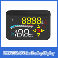 M17 OBD2 Car Head Up Display for HUD Smart Car OBD+GPS Windshield Projector Digital Odometer Security Alarm Auto Meter