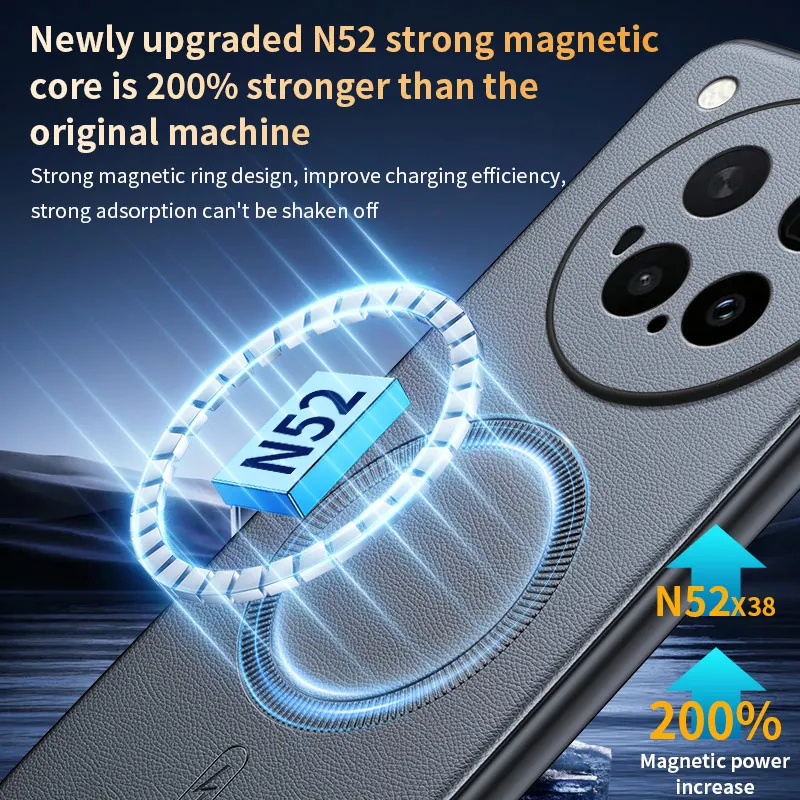 Für Vivo X500 Pro Max: Magnetische Lederhülle mit Schutzfunktion, Anti-Fingerabdruck, rutschfest, aus PC+TPU. – Detail 27