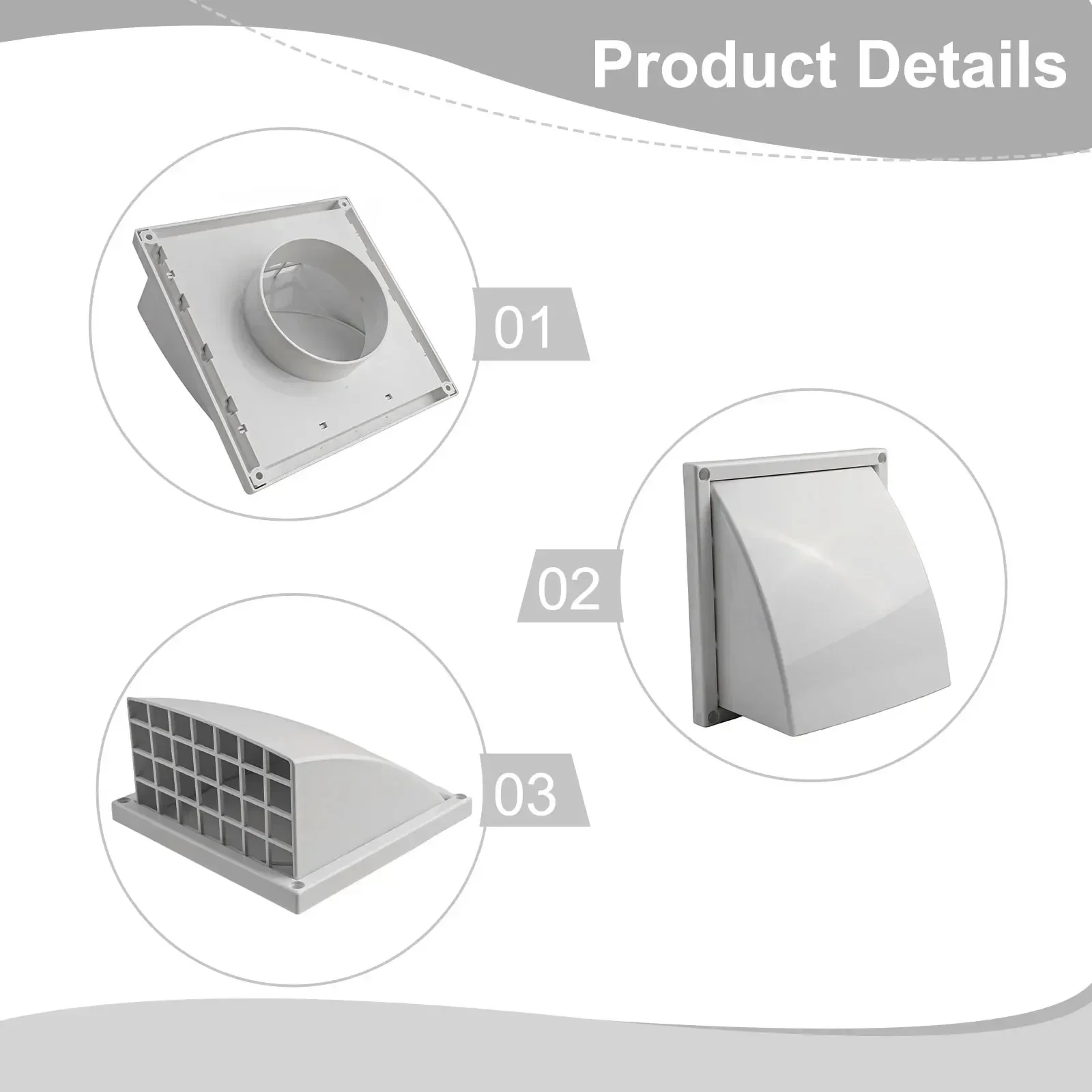 Filter Toilets Duct Air Outlet Exhaust Hood Weatherproof Filter High Quality ABS Plastic High Quality ABS Plastic