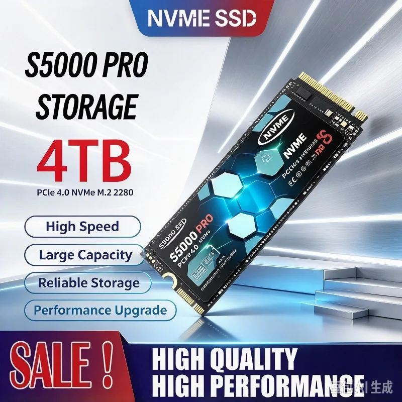 S5000 PRO M.2 SSD Hard Disk 1TB 2TB 4TB 7300MB/s NVMe M2 SSD 500GB PCIe 4.0 Internal Solid State Drive For Laptop Desktop PC