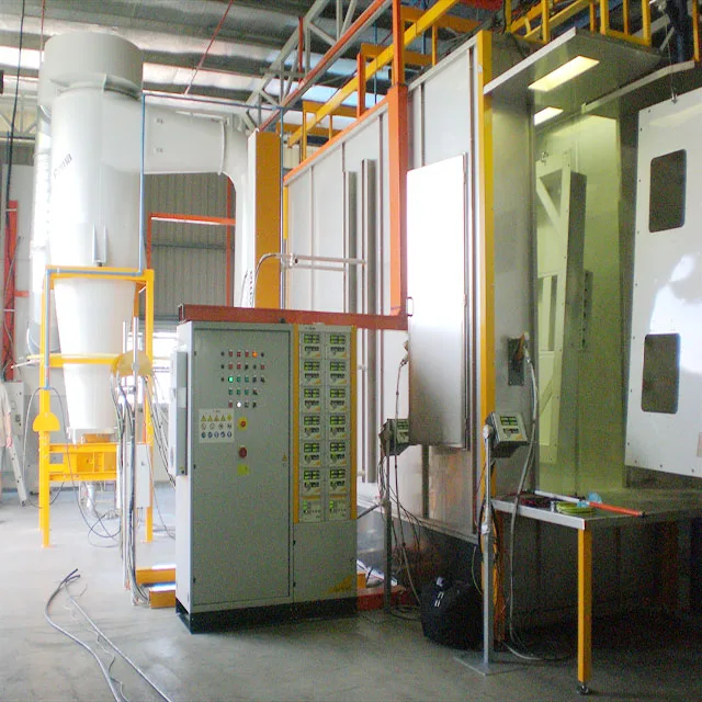 Línea automática de recubrimiento en polvo electrostático de metal de aluminio