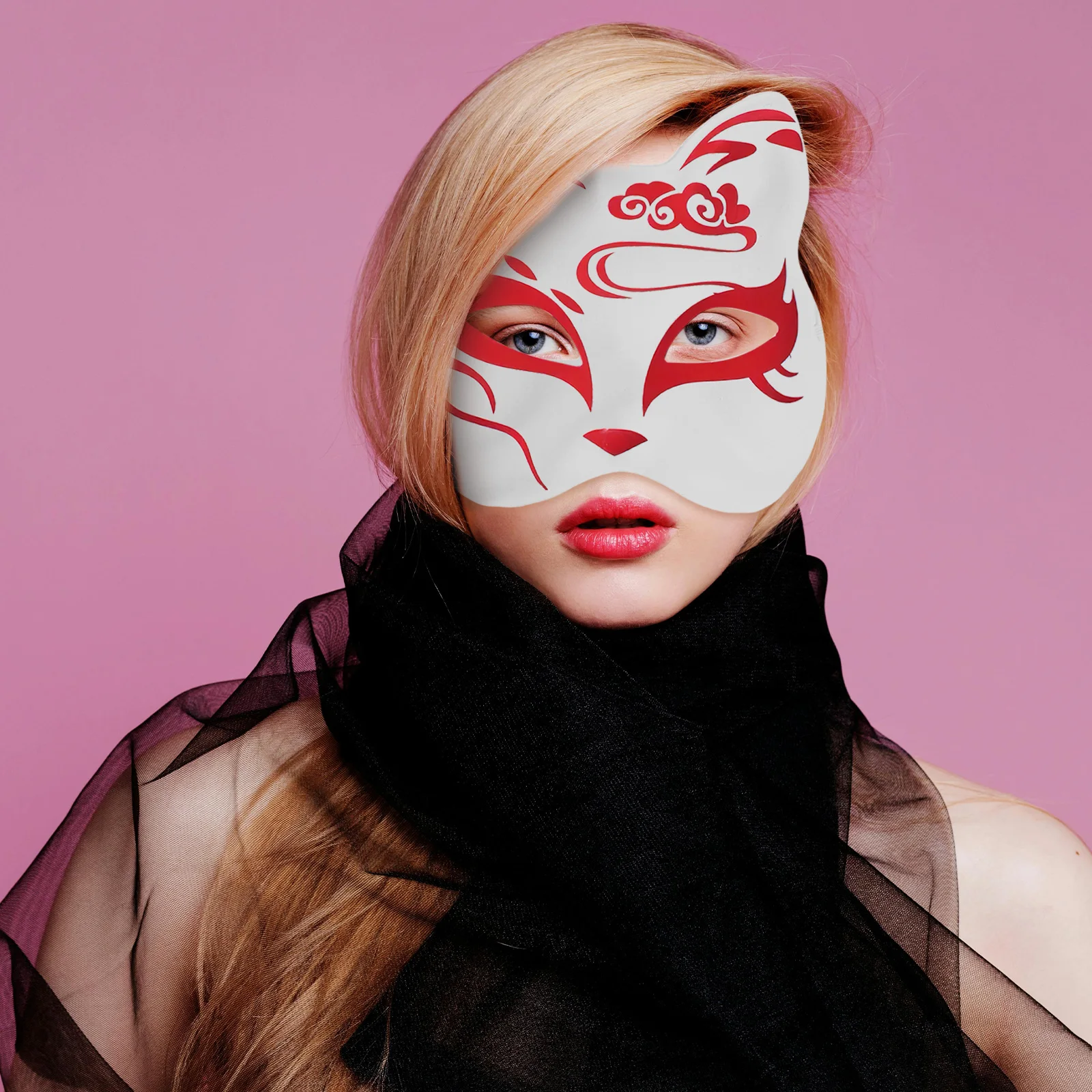 

4pcs Blank Masks Unpainted Masquerade H made Paper Fox Cat DIY Decor Art Craft Paintable Women Party Accessories