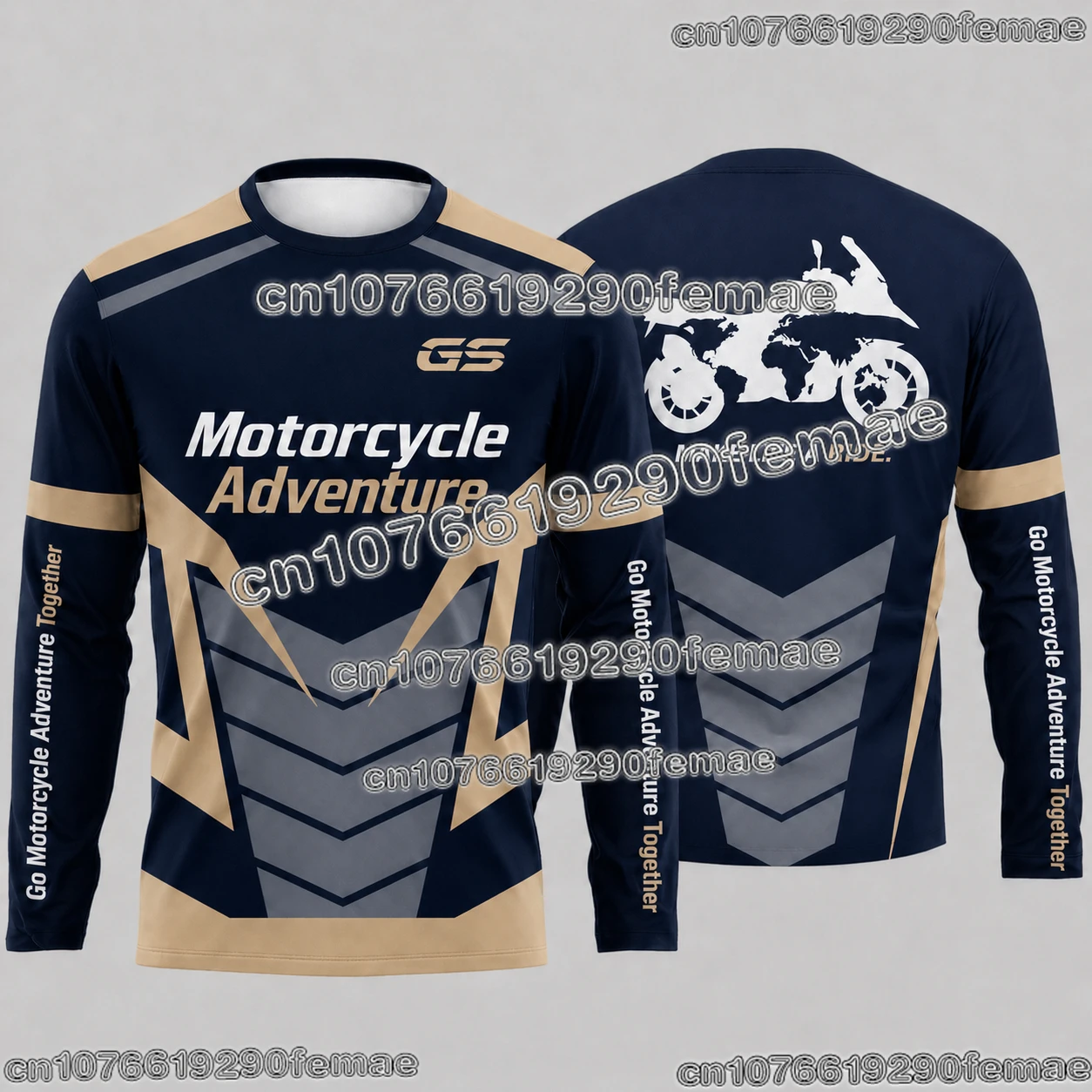 GS Adventure Motorrad-inspiriertes Motorrad-Fan-T-Shirt, atmungsaktives Outdoor-Fahr-T-Shirt für Touring-Biker und Freizeitkleidung
