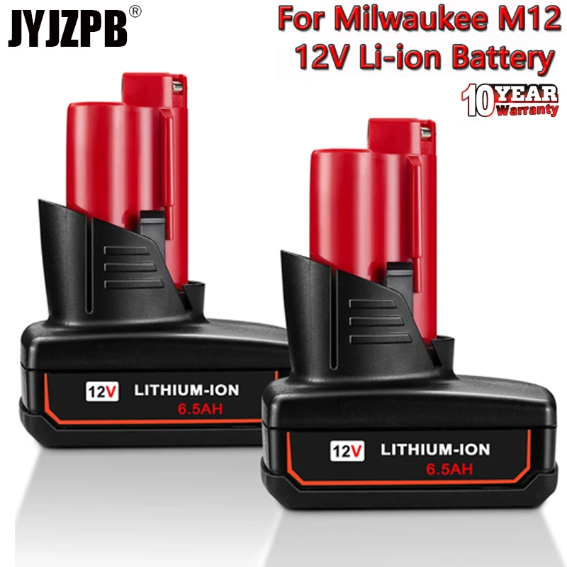 

2Pcs 12V Replacement Battery For Milwaukee M12 XC 48-11-2411, 48-11-2401, MIL-12A-LI Wireless Tools Rechargeable Battery